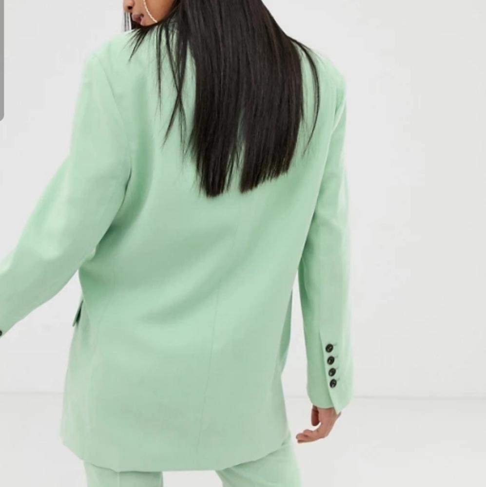 Apple Mint Green oversized boyfriend blazer - Picture 3 of 4